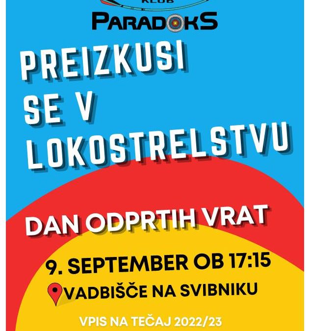 Vabilo lokostrelskega kluba Paradoks